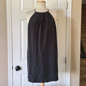 Joie Sleeveless Chace Silk Sheath Mini Halter Dress Vintage Caviar Size L NEW!